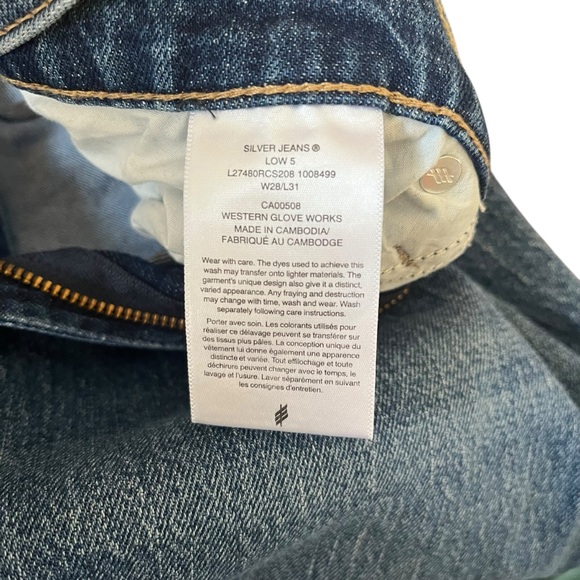 Silver Jeans Low 5 Straight Leg Mid Rise Denim W28 - Picture 14 of 15
